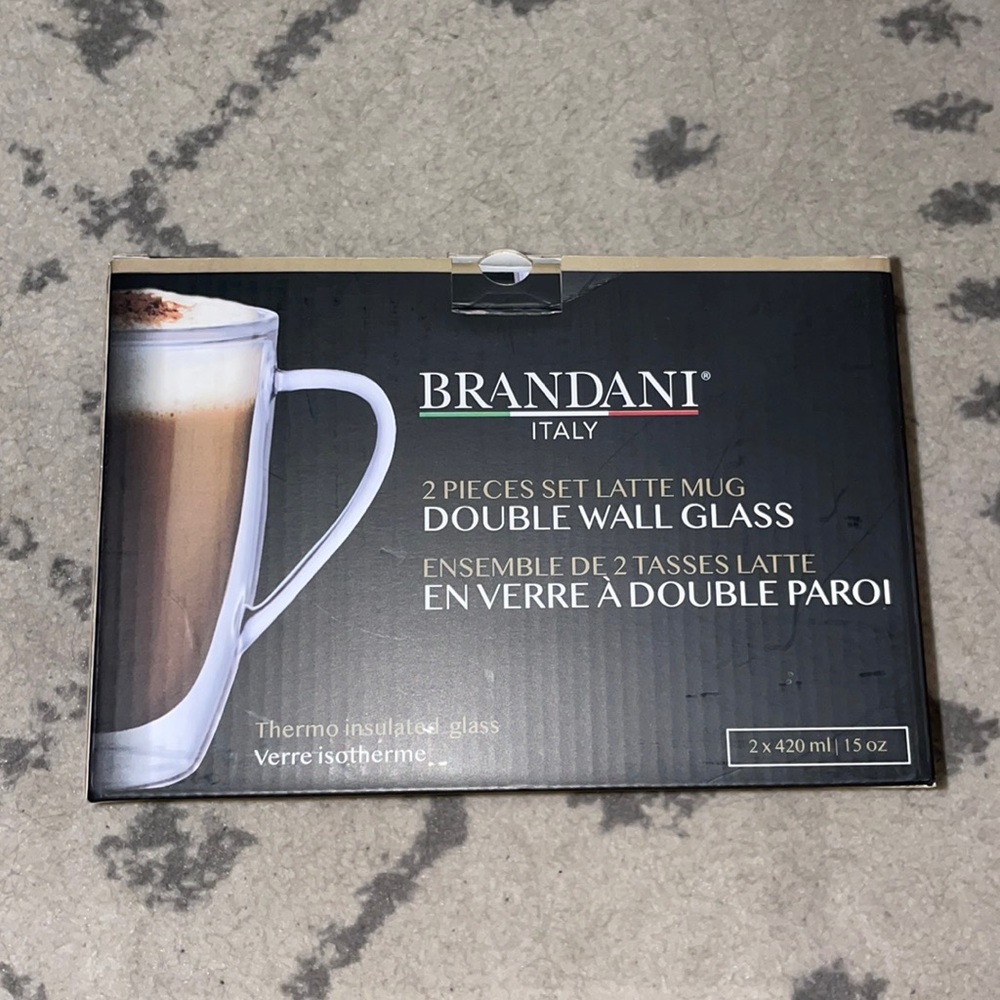 Brandani double wall latte mugs